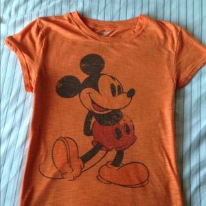 Walt Disney World Orange Mickey Mouse T Shirt